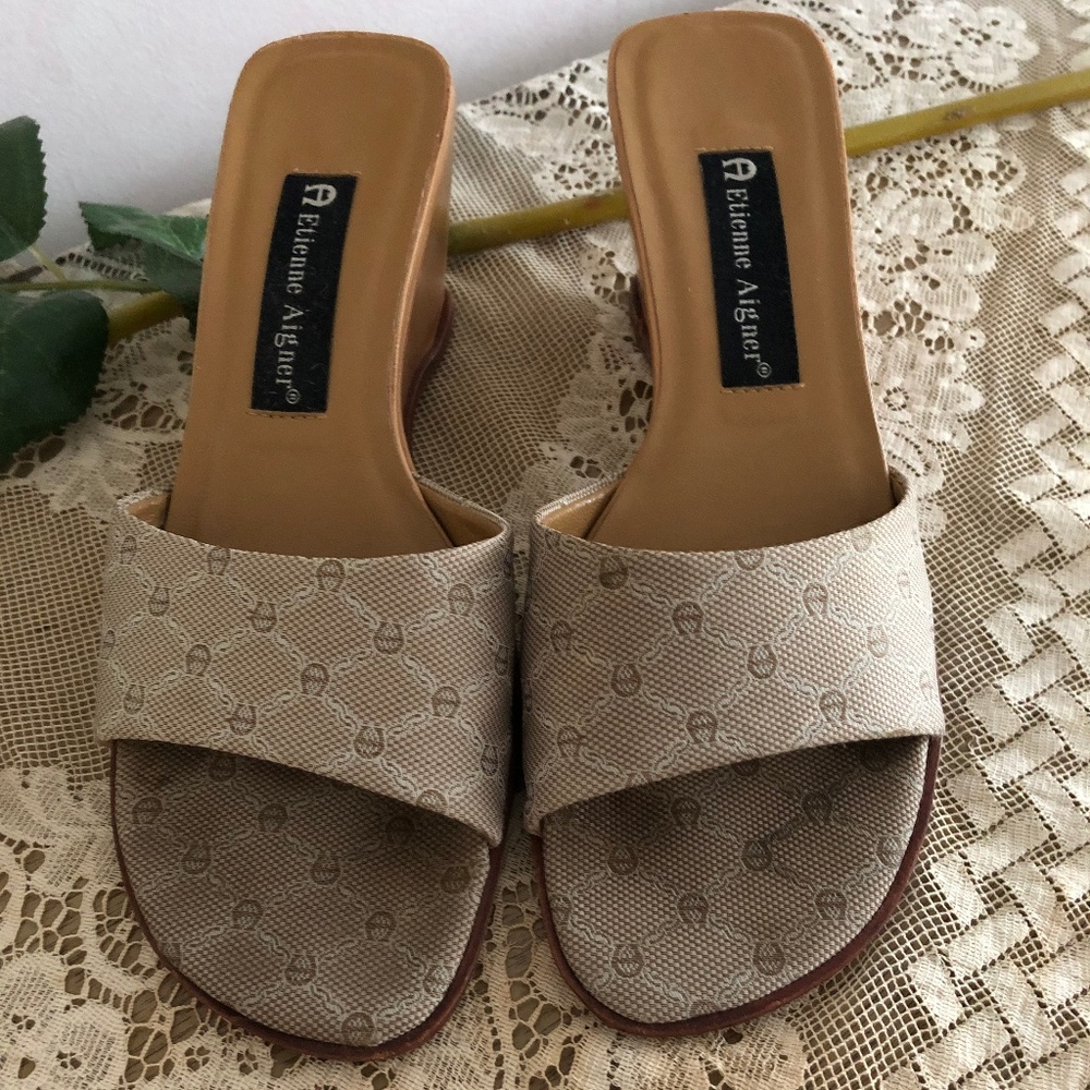 Etienne Aigner Wedge Sandals 7M